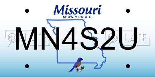MN4S2U Missouri License Plate