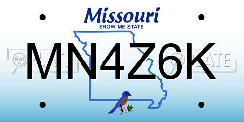 MN4Z6K Missouri License Plate