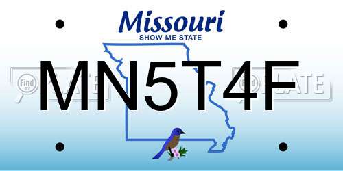 MN5T4F Missouri License Plate