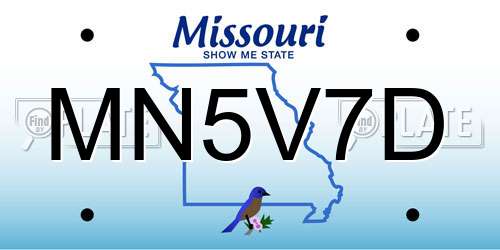 MN5V7D Missouri License Plate