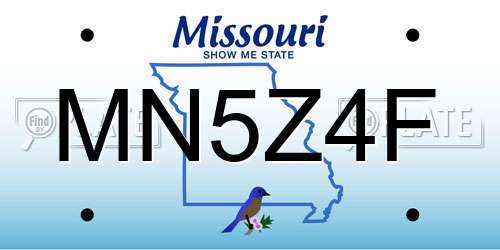 MN5Z4F Missouri License Plate