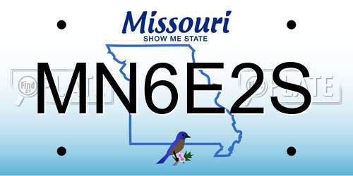 MN6E2S Missouri License Plate