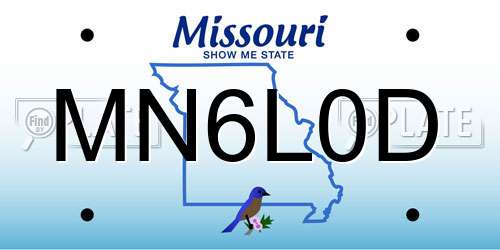 MN6L0D Missouri License Plate