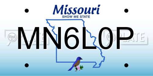 MN6L0P Missouri License Plate