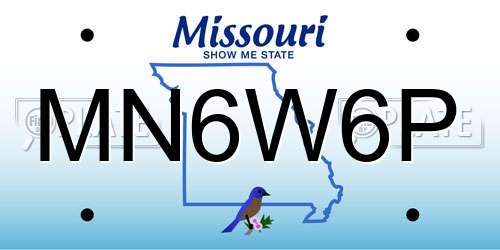 MN6W6P Missouri License Plate
