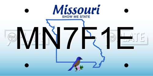 MN7F1E Missouri License Plate