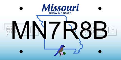 MN7R8B Missouri License Plate