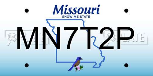 MN7T2P Missouri License Plate