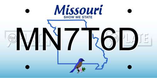 MN7T6D Missouri License Plate