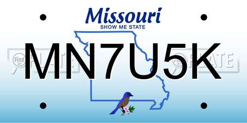 MN7U5K Missouri License Plate