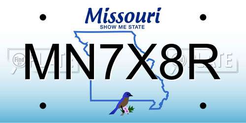 MN7X8R Missouri License Plate