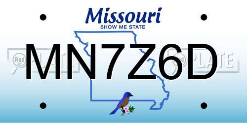 MN7Z6D Missouri License Plate