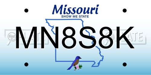 MN8S8K Missouri License Plate
