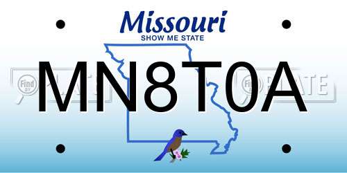 MN8T0A Missouri License Plate