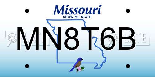 MN8T6B Missouri License Plate