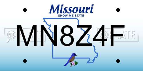 MN8Z4F Missouri License Plate