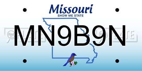 MN9B9N Missouri License Plate