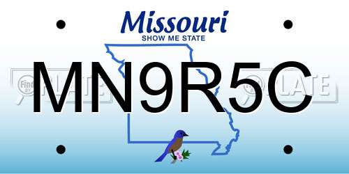 MN9R5C Missouri License Plate