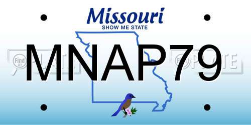 MNAP79 Missouri License Plate
