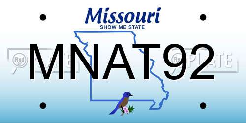 MNAT92 Missouri License Plate