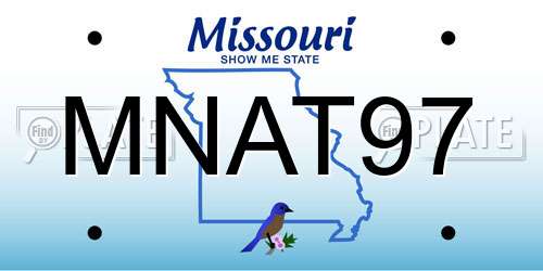 MNAT97 Missouri License Plate