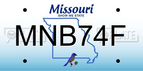 MNB74F Missouri License Plate