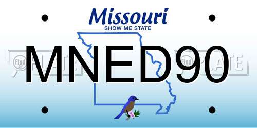 MNED90 Missouri License Plate