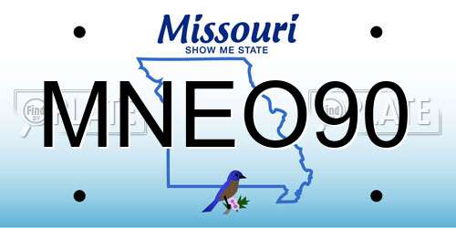 MNEO90 Missouri License Plate