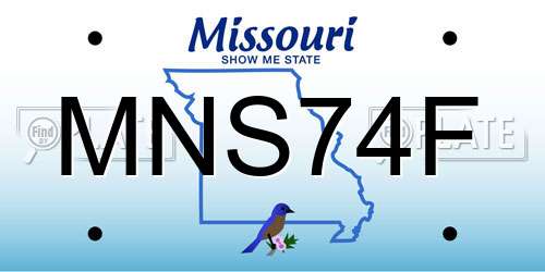 MNS74F Missouri License Plate