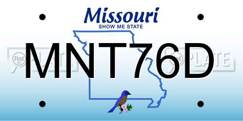 MNT76D Missouri License Plate