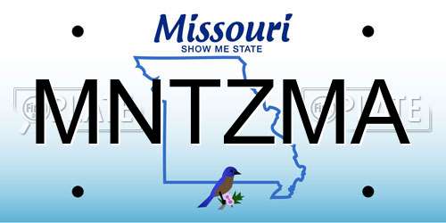 MNTZMA Missouri License Plate