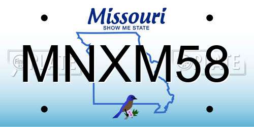 MNXM58 Missouri License Plate