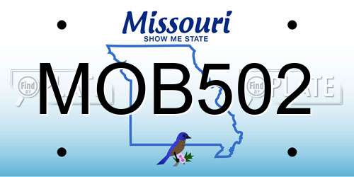 MOB502 Missouri License Plate