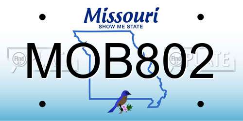 MOB802 Missouri License Plate