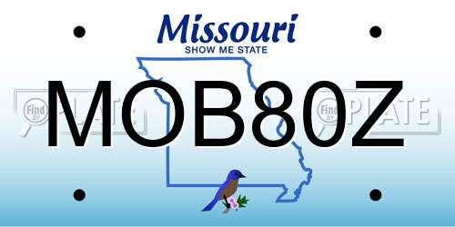 MOB80Z Missouri License Plate