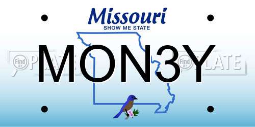 MON3Y Missouri License Plate