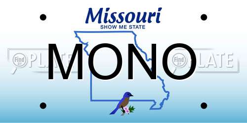 MONO Missouri License Plate