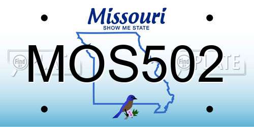 MOS502 Missouri License Plate