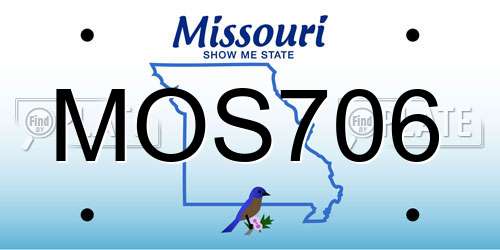 MOS706 Missouri License Plate