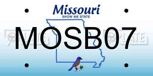 MOSB07 Missouri License Plate