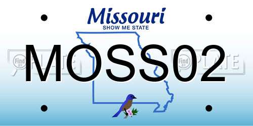 MOSS02 Missouri License Plate