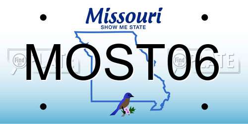 MOST06 Missouri License Plate