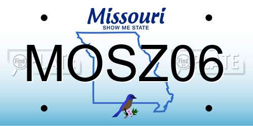 MOSZ06 Missouri License Plate