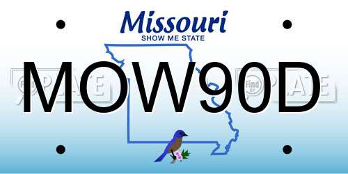 MOW90D Missouri License Plate