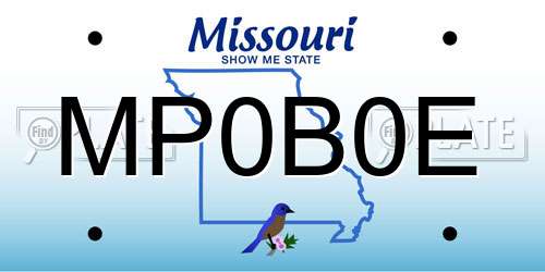 MP0B0E Missouri License Plate