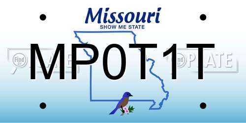 MP0T1T Missouri License Plate
