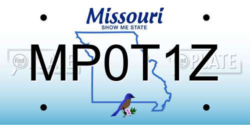 MP0T1Z Missouri License Plate