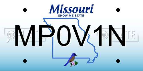MP0V1N Missouri License Plate