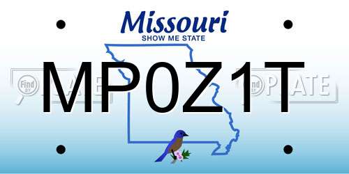 MP0Z1T Missouri License Plate