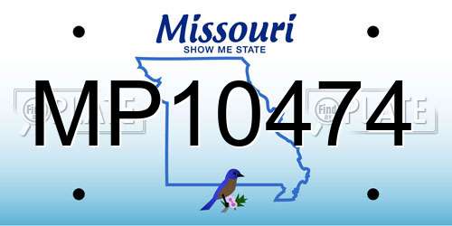 MP10474 Missouri License Plate